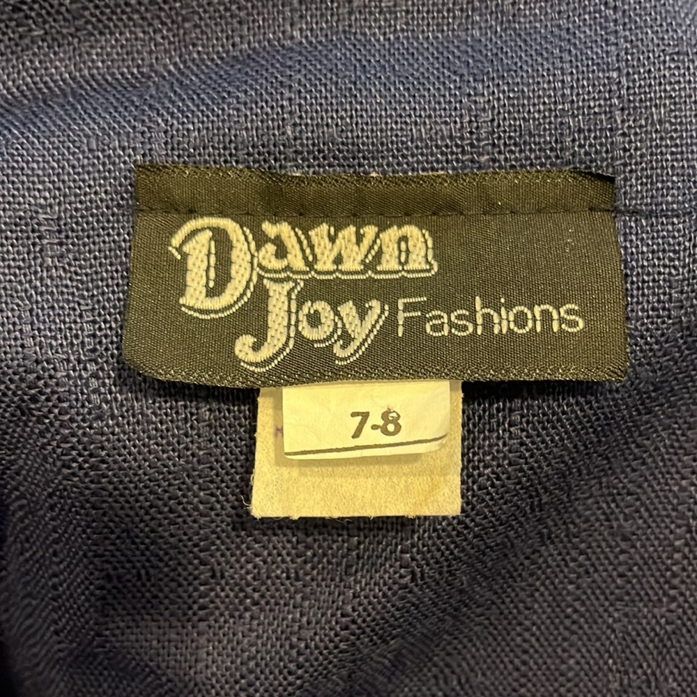 VINTAGE DAWN JOY DOUBLE BREASTED JACKET PLEATED SKIRT SET NAVY BLUE WHITE SIZE 8 - Picture 11 of 13